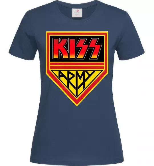 Женская футболка Kiss army Темно-синий фото