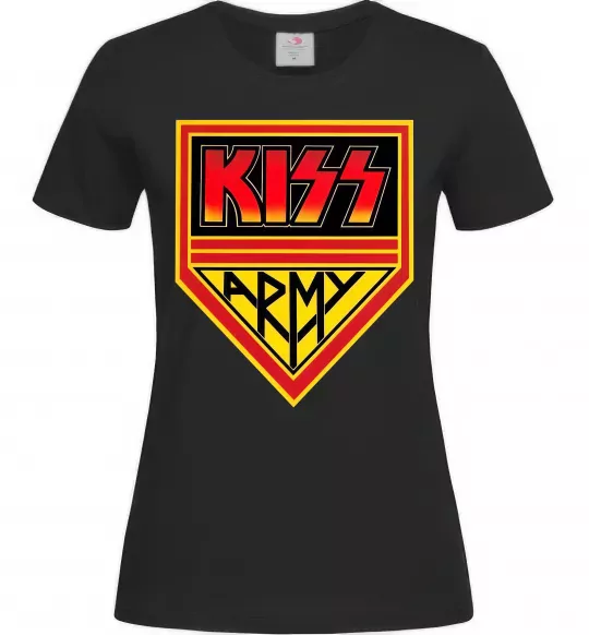 Женская футболка Kiss army Черный фото