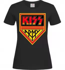 Жіноча футболка Kiss army Чорний фото