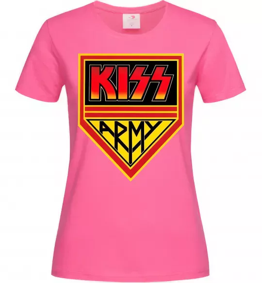 Женская футболка Kiss army Ярко-розовый фото