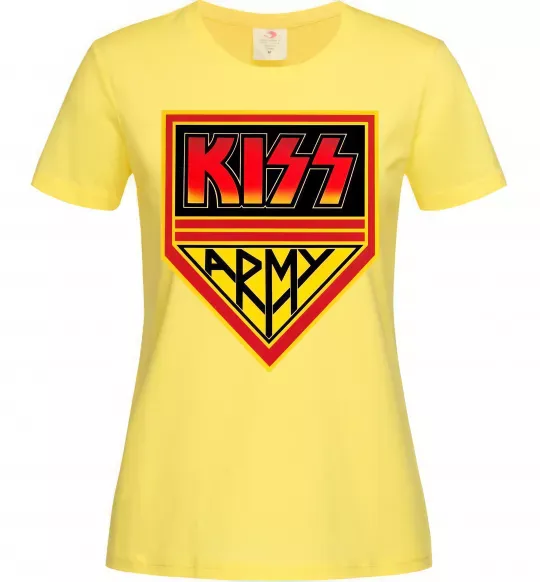Женская футболка Kiss army Лимонный фото