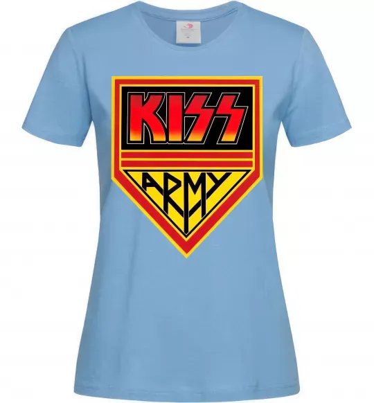 Женская футболка Kiss army Голубой фото