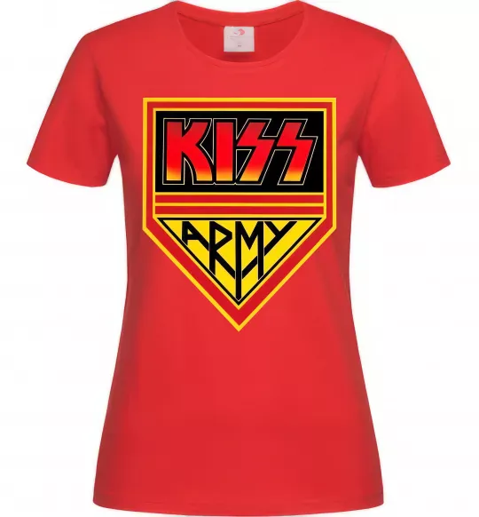 Женская футболка Kiss army Красный фото