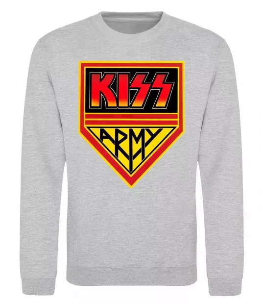 Свитшот Kiss army Серый меланж фото
