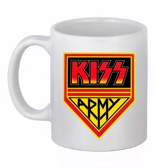 Чашка керамическая Kiss army Белый фото