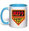 Чашка с цветной ручкой Kiss army Голубой фото