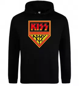 Чоловіча толстовка (худі) Kiss army Чорний фото