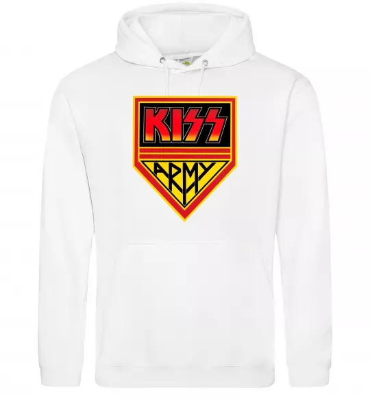 Чоловіча толстовка (худі) Kiss army Білий фото