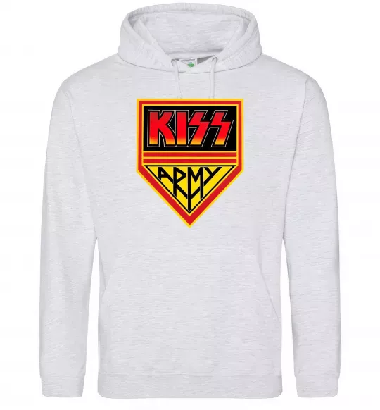 Чоловіча толстовка (худі) Kiss army Сірий меланж фото