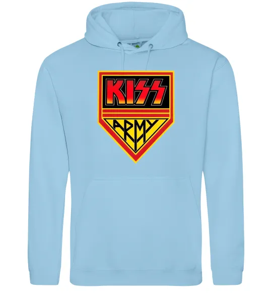 Чоловіча толстовка (худі) Kiss army Блакитний фото