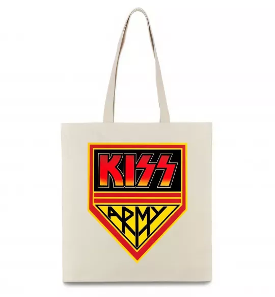 Эко-сумка Kiss army Бежевый фото
