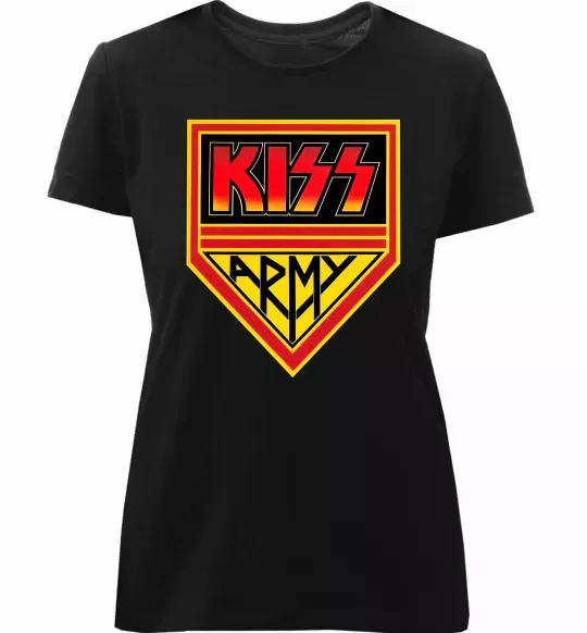 Жіноча преміум футболка Kiss army Чорний фото