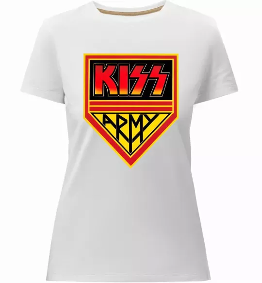Жіноча преміум футболка Kiss army Білий фото