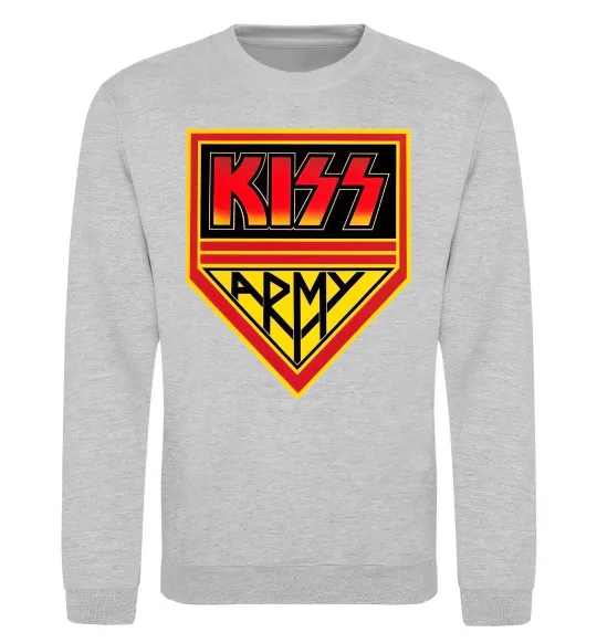 Свитшот Kiss army Серый меланж фото