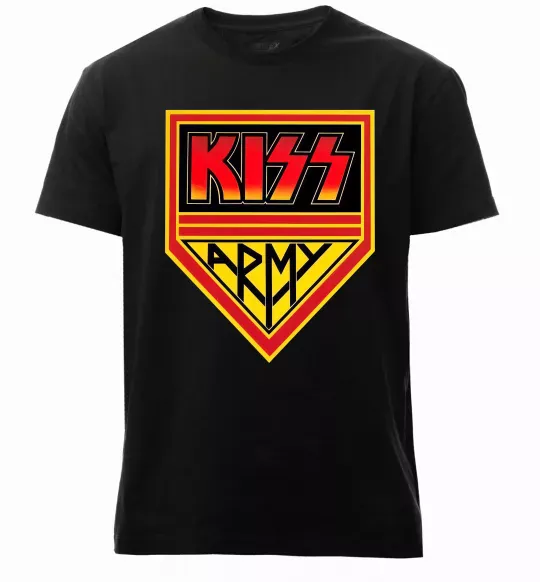Мужская премиум футболка Kiss army Черный фото