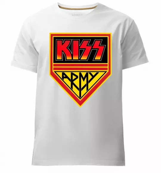 Мужская премиум футболка Kiss army Белый фото