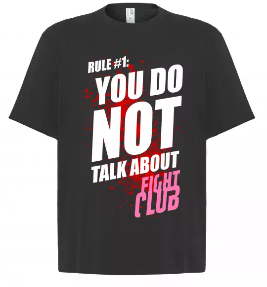 Футболка Оверсайз Fight club rule 1 Чорний фото