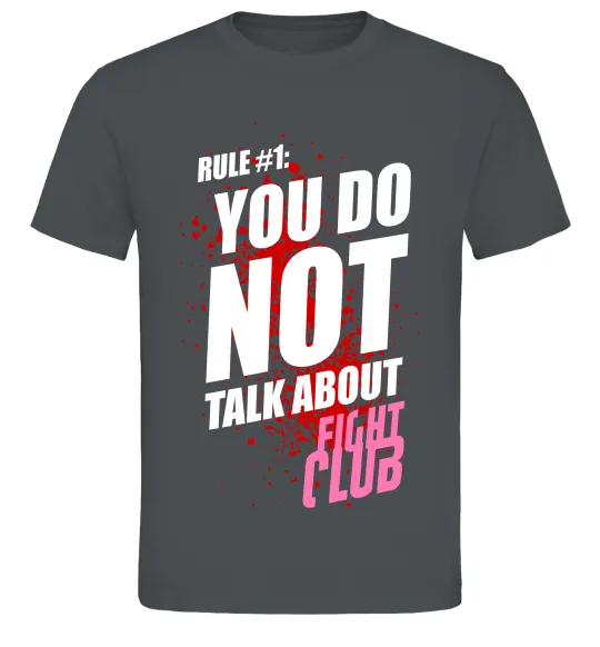 Чоловіча футболка Fight club rule 1 Графіт фото