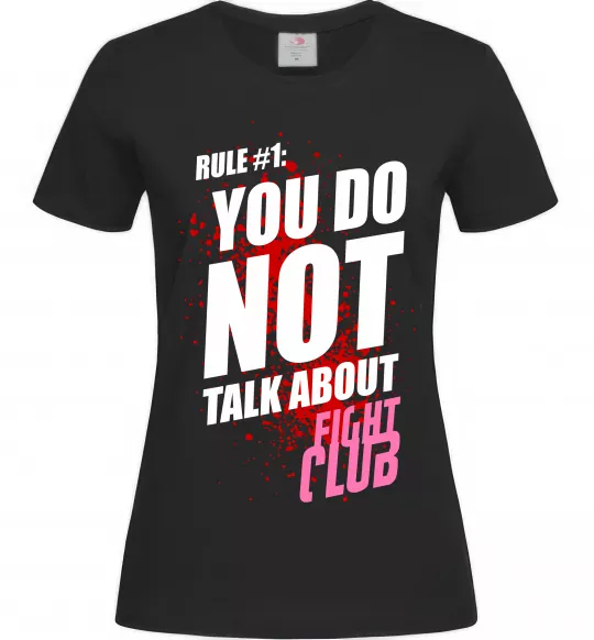 Жіноча футболка Fight club rule 1 Чорний фото