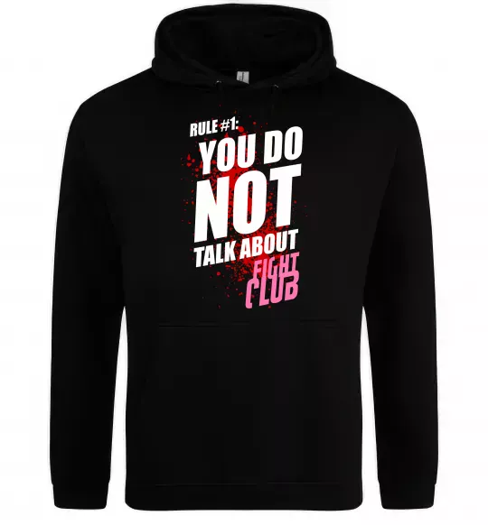 Мужская толстовка (худи) Fight club rule 1 Черный фото