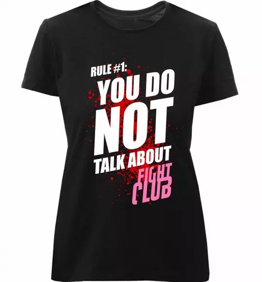Жіноча преміум футболка Fight club rule 1 Чорний фото
