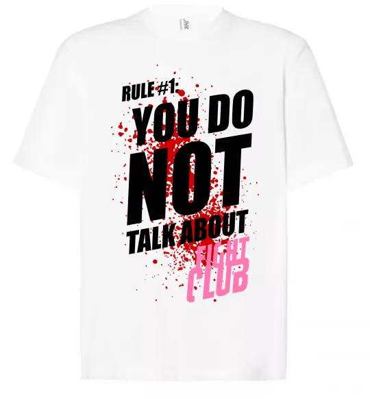 Футболка Оверсайз Fight club rule 1 Білий фото