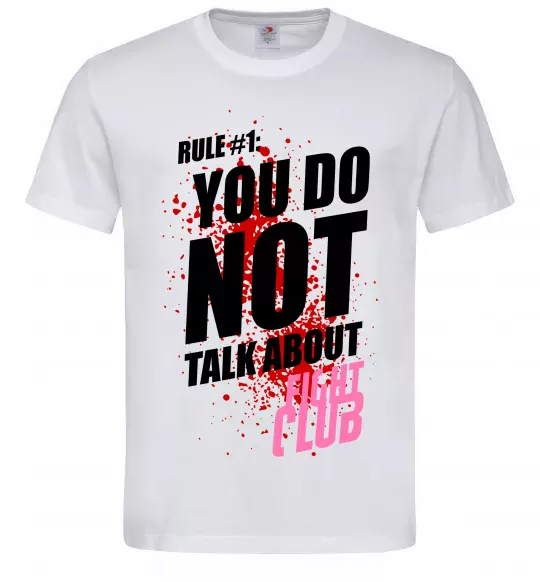 Чоловіча футболка Fight club rule 1 Білий фото
