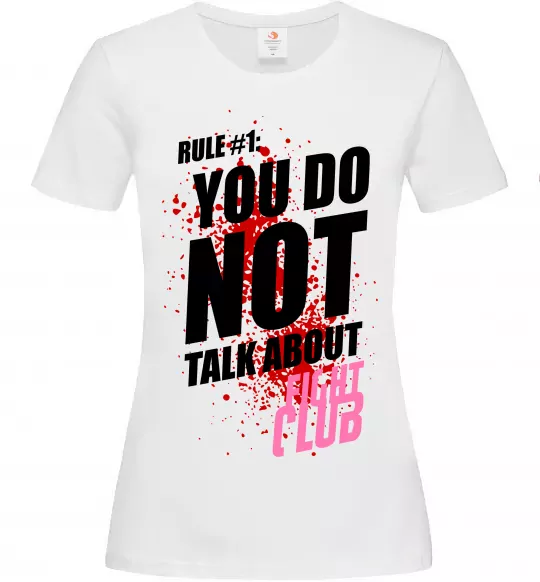 Жіноча футболка Fight club rule 1 Білий фото