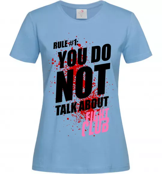 Жіноча футболка Fight club rule 1 Блакитний фото
