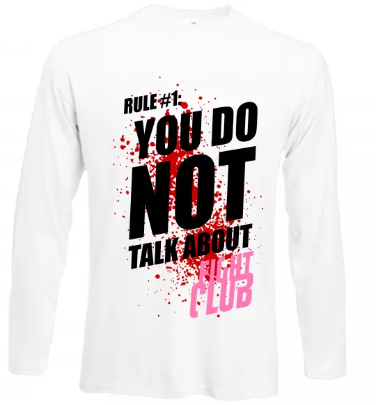 Лонгслив Fight club rule 1 Белый фото