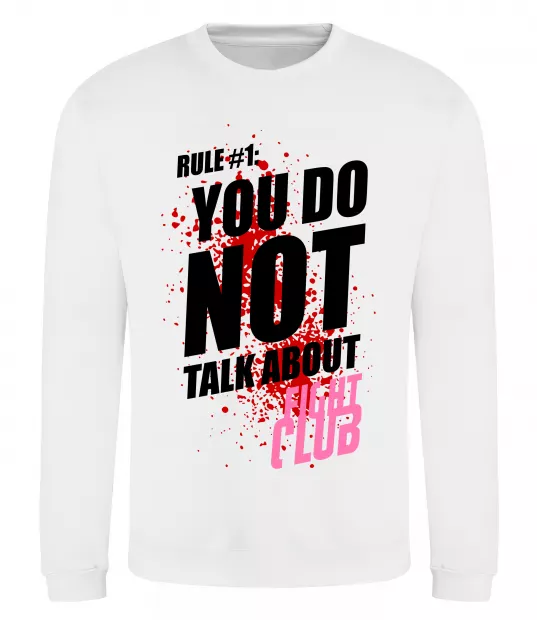 Світшот Fight club rule 1 Білий фото