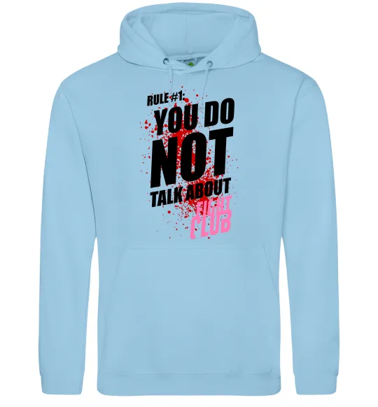 Чоловіча толстовка (худі) Fight club rule 1 Блакитний фото