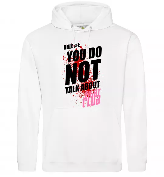 Женская толстовка (худи) Fight club rule 1 Белый фото