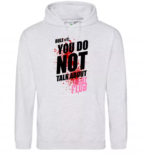 Женская толстовка (худи) Fight club rule 1 Серый меланж фото