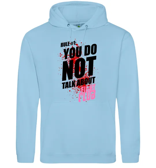 Женская толстовка (худи) Fight club rule 1 Голубой фото