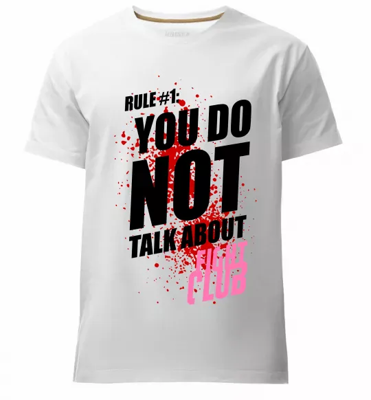 Чоловіча преміум футболка Fight club rule 1 Білий фото