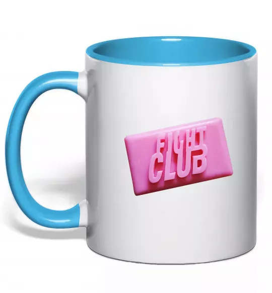 Чашка с цветной ручкой Soap fight club Голубой фото