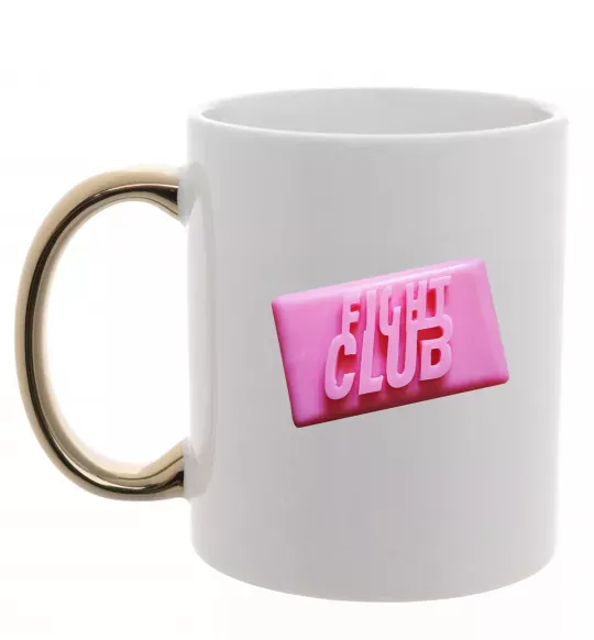 Чашка с цветной ручкой Soap fight club Золото фото