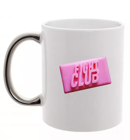 Чашка с цветной ручкой Soap fight club Серебро фото