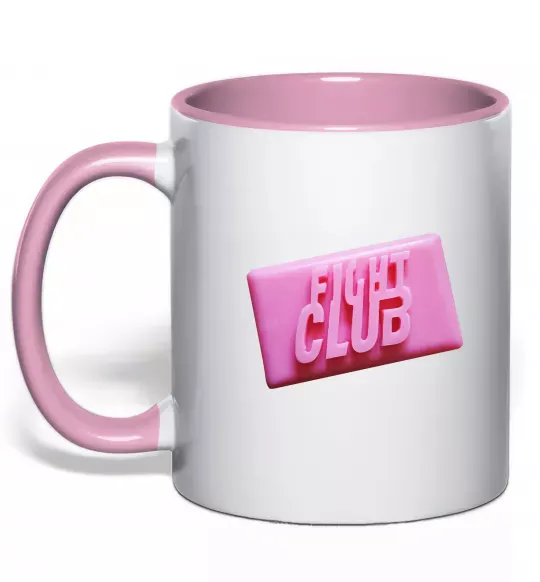 Чашка с цветной ручкой Soap fight club Нежно розовый фото