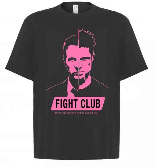 Футболка Оверсайз Pink Fight club Черный фото