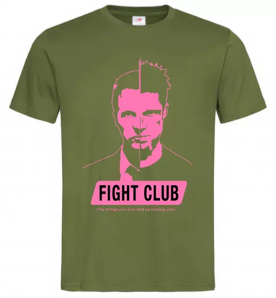 Чоловіча футболка Pink Fight club Оливковий фото