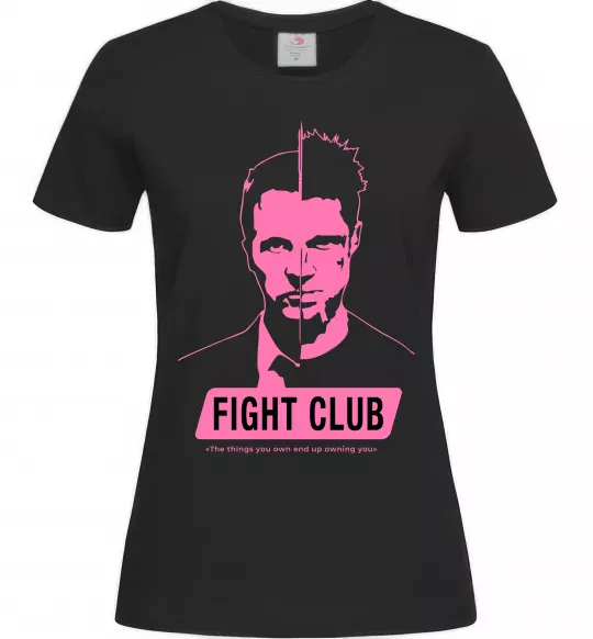 Жіноча футболка Pink Fight club Чорний фото