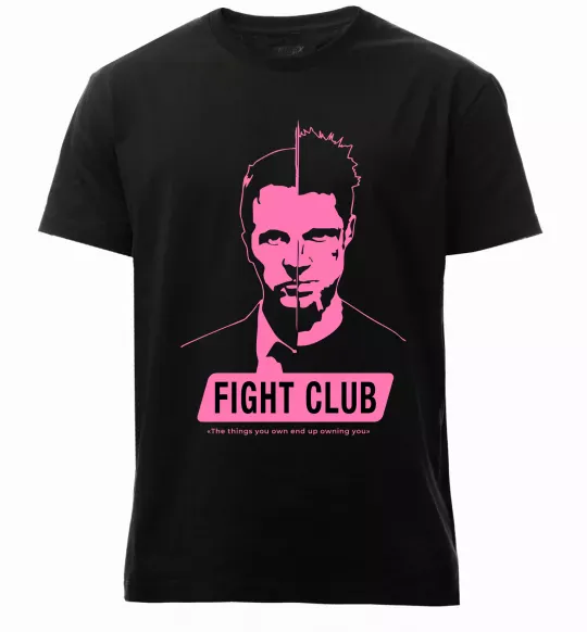 Чоловіча преміум футболка Pink Fight club Чорний фото