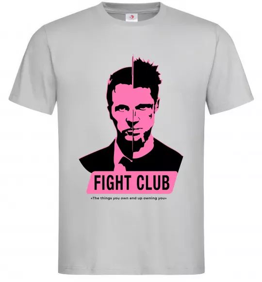 Чоловіча футболка Pink Fight club Сірий фото