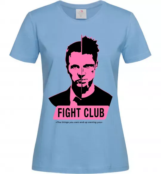 Жіноча футболка Pink Fight club Блакитний фото