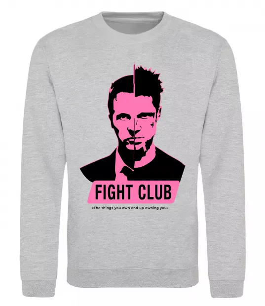 Світшот Pink Fight club Сірий меланж фото