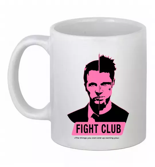 Чашка керамическая Pink Fight club Белый фото