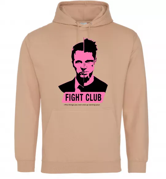 Мужская толстовка (худи) Pink Fight club Песочный фото