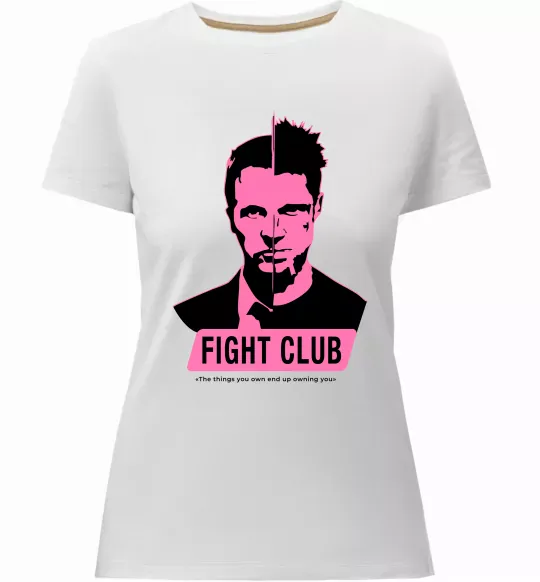 Жіноча преміум футболка Pink Fight club Білий фото